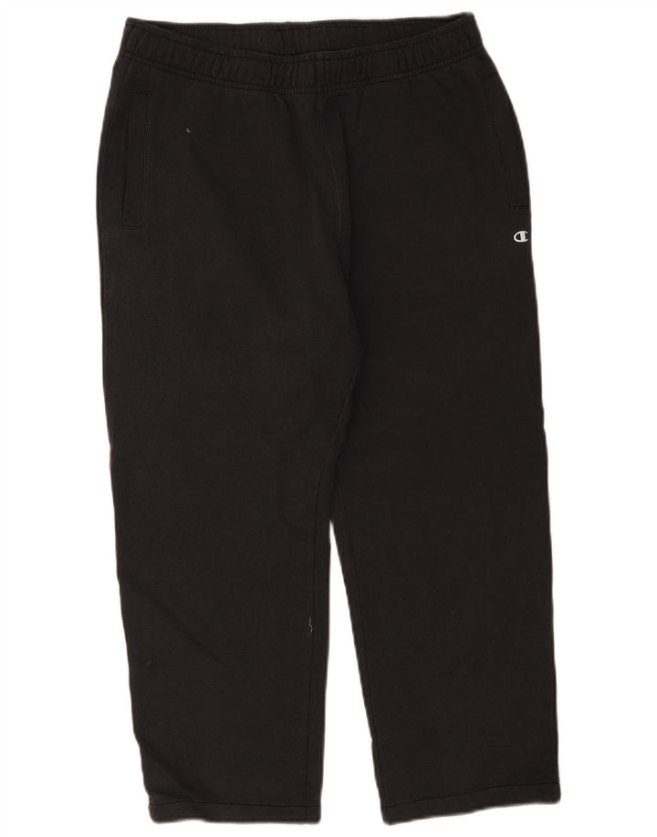 Champion Mens Crop Tracksuit Trousers Large  Black Cotton