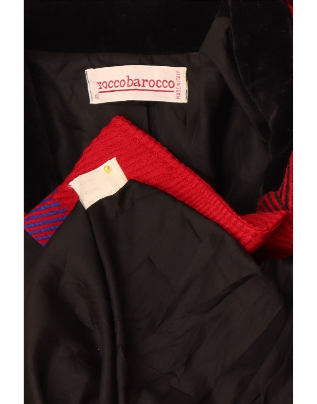 Roccobarocco Womens Oversized Overcoat UK 10 Small Red Striped Wool