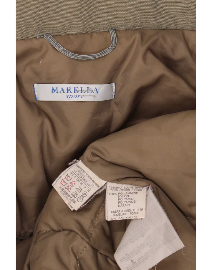 Marella Womens Hooded Oversized Padded Coat UK 8 Small Khaki Polyamide