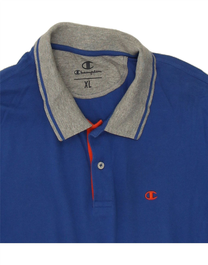 CHAMPION Mens Slim Polo Shirt XL Blue Vintage Champion and Second-Hand Champion from Messina Hembry 