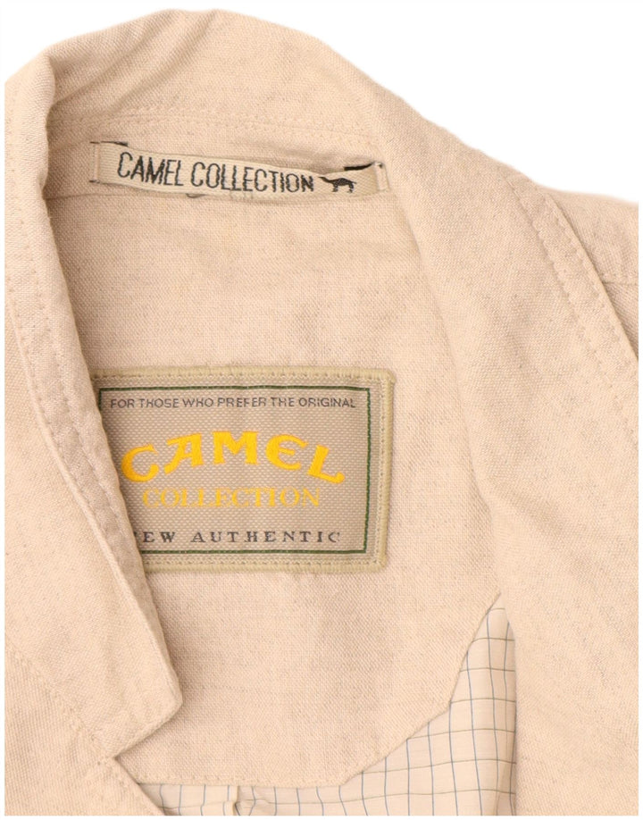 Camel Mens 2 Button Blazer Jacket EU 50 Large Beige Cotton