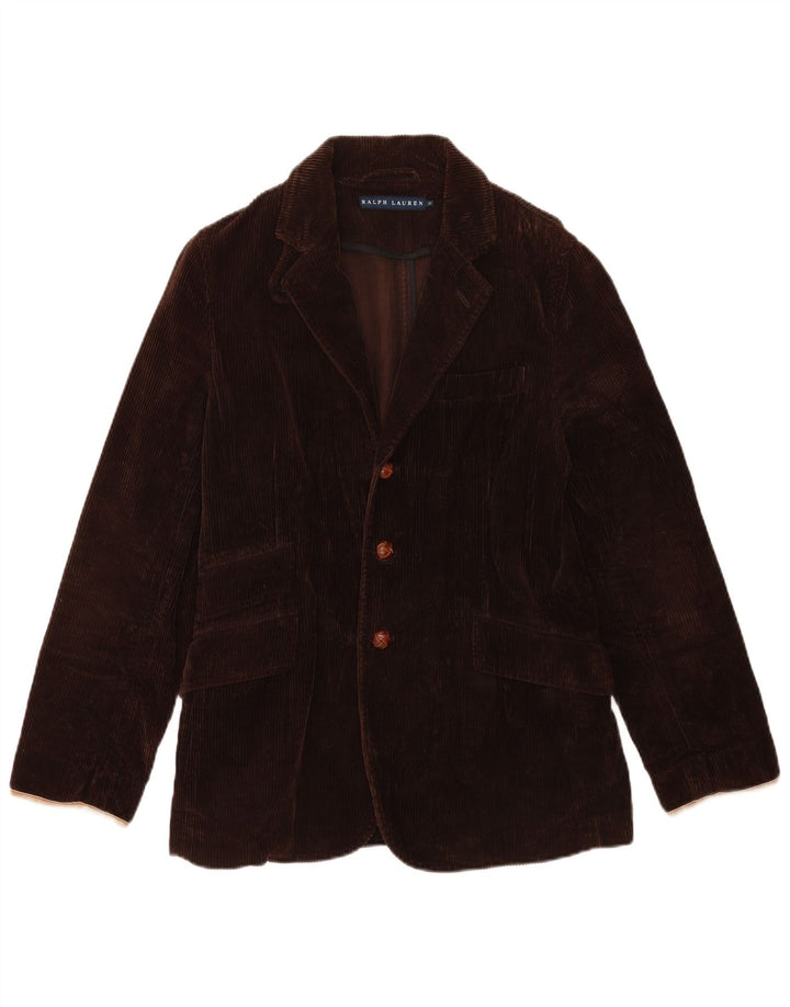 Ralph Lauren Womens 3 Button Blazer Jacket US 10 Large Brown Colourblock