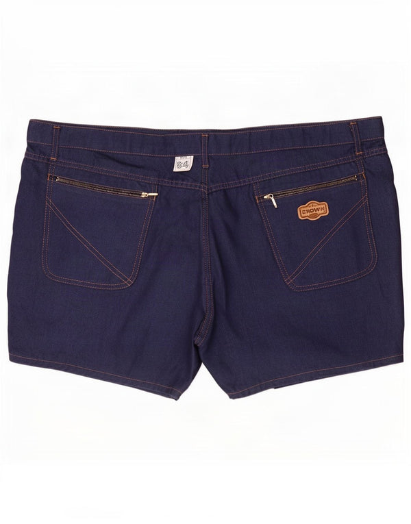 Crown Womens Denim Shorts 4XL W46 Navy Blue