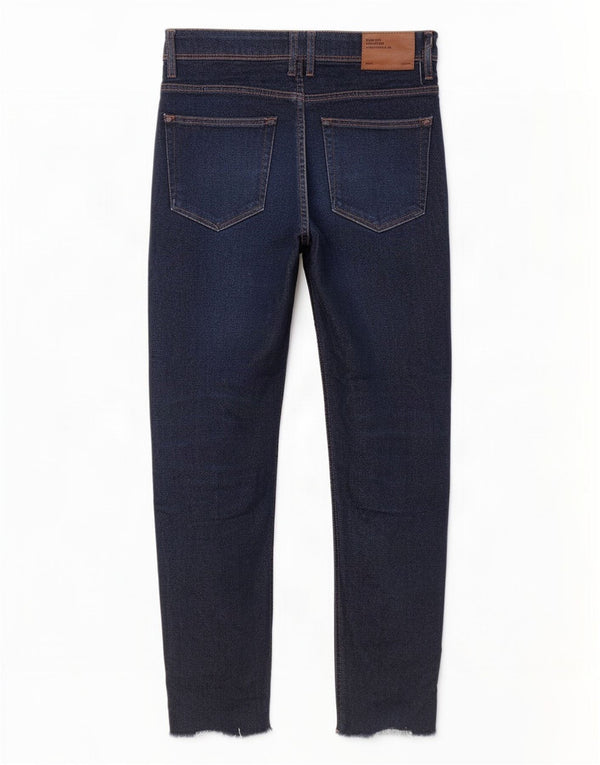 Zara Mens Cropped Skinny Jeans EU 38 Small W30 L25 Navy Blue Cotton