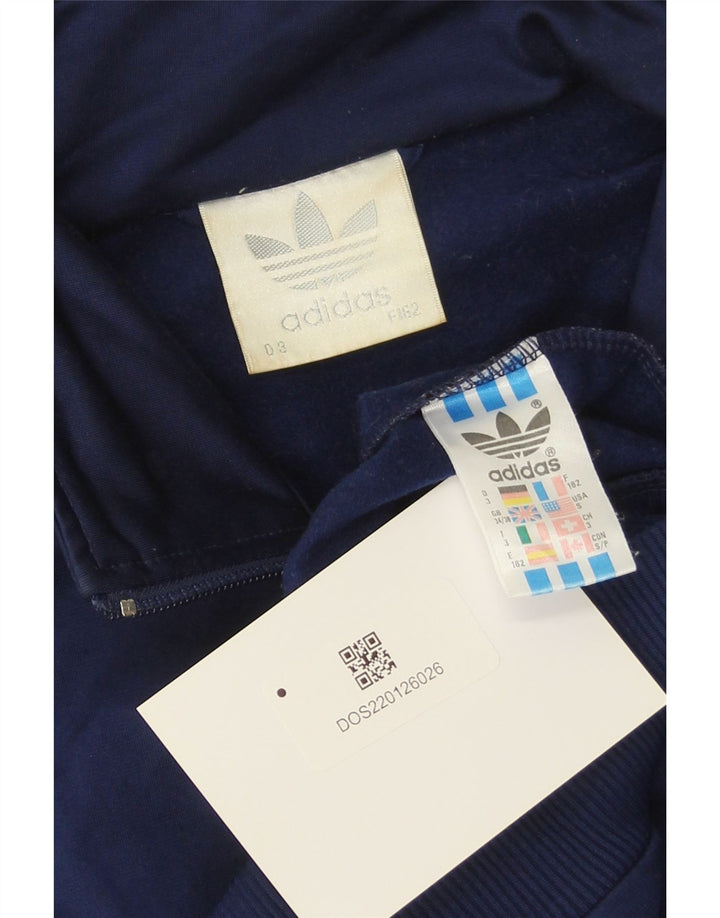 Adidas Womens Tracksuit Top Jacket UK 34/36 Small Navy Blue Polyester