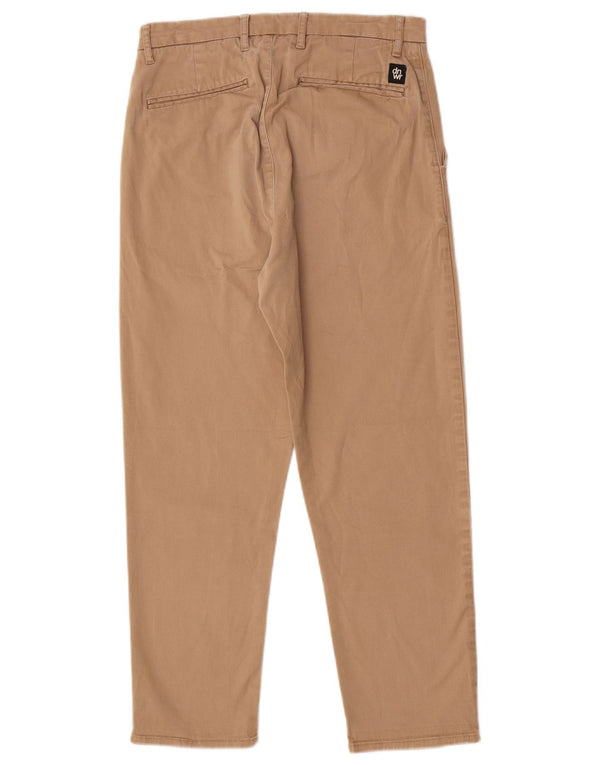 Zara Mens Tapered Cropped Trousers EU 38 Small W30 L25 Beige Cotton