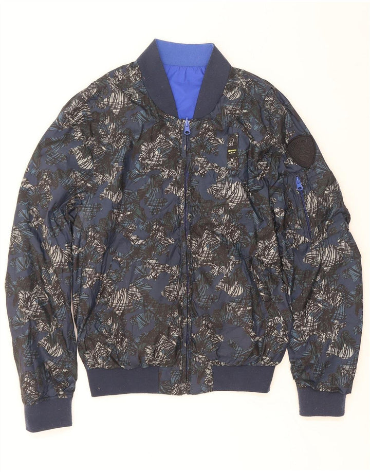 Blauer Mens Reversible Bomber Jacket UK 36 Small Blue Polyester