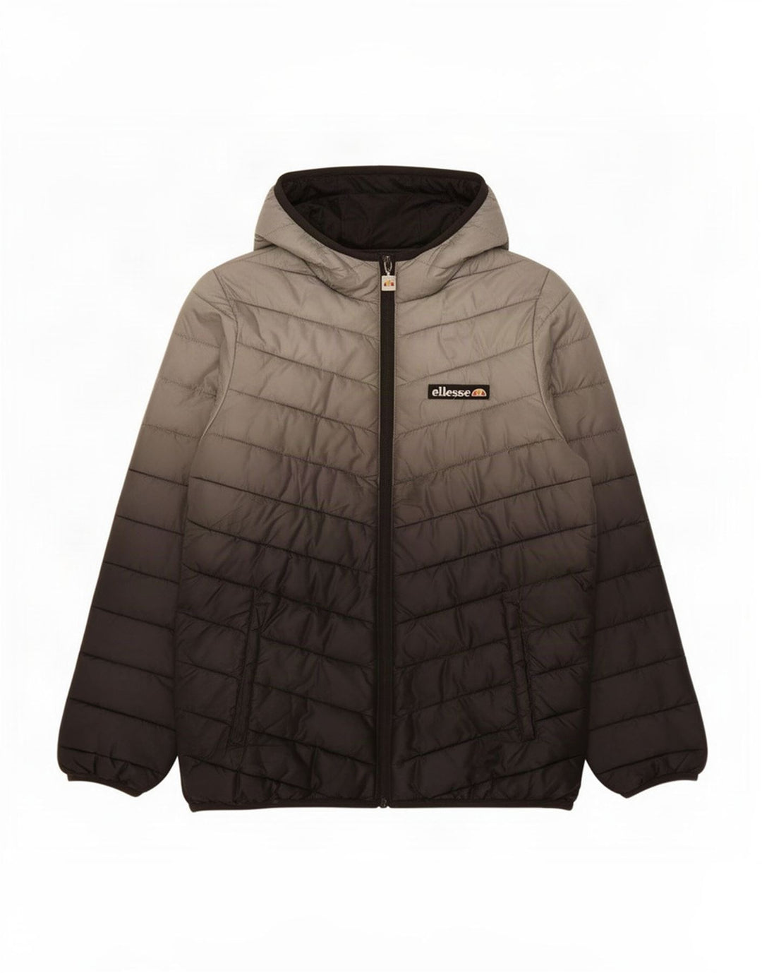 Ellesse Boys Hooded Padded Jacket 12-13 Years Grey Tie Dye Polyester