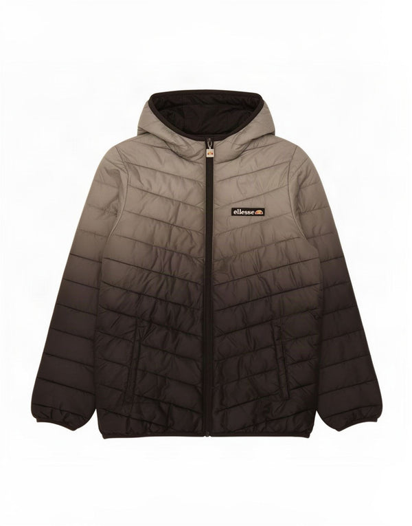 Ellesse Boys Hooded Padded Jacket 12-13 Years Grey Tie Dye Polyester