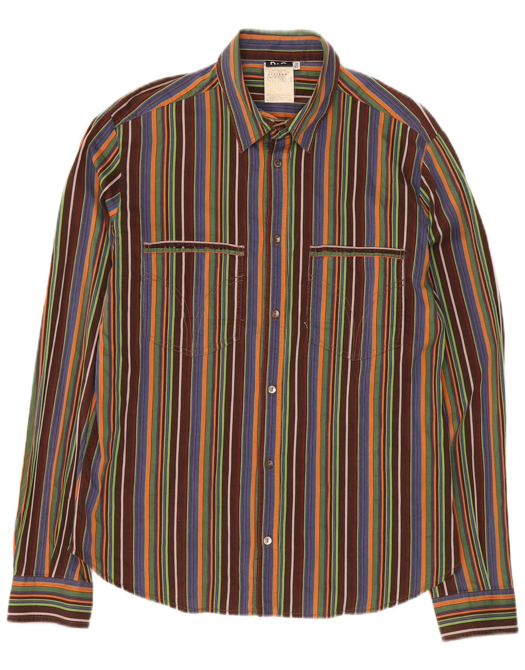 Dolce & Gabbana Mens Shirt Size 38 Medium Multicoloured Striped Cotton