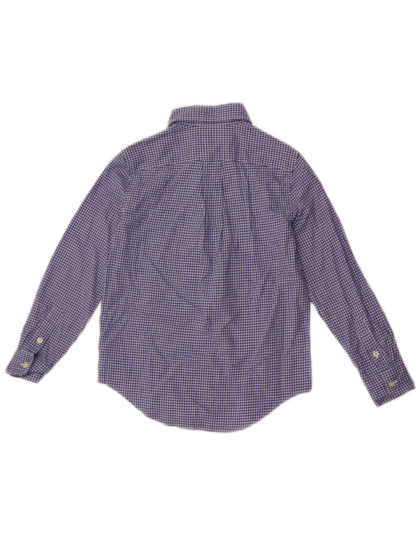 Ralph Lauren Boys Shirt 7-8 Years Small Blue Gingham Cotton