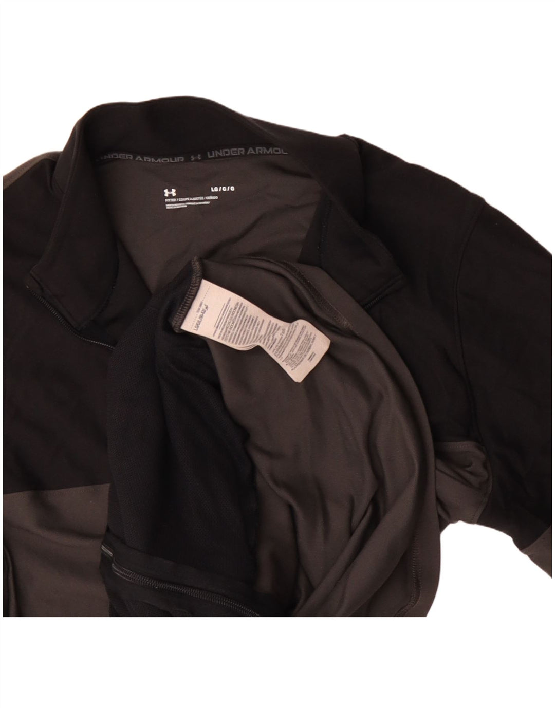 Under Armour Mens Tracksuit Top Jacket Large Black Colourblock Polyester