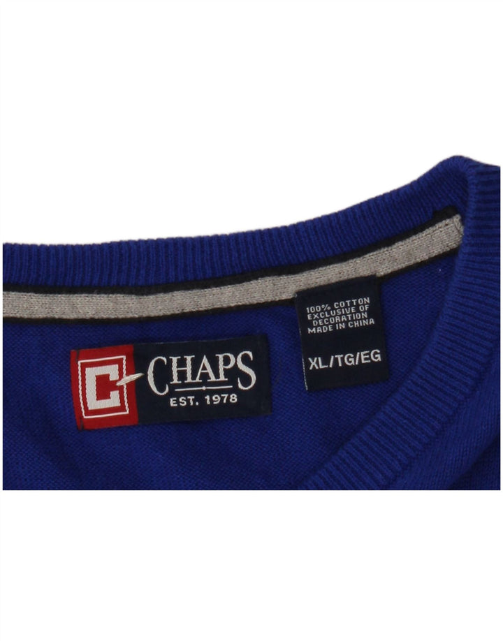 CHAPS Mens Vest Tank Top XL Blue Cotton