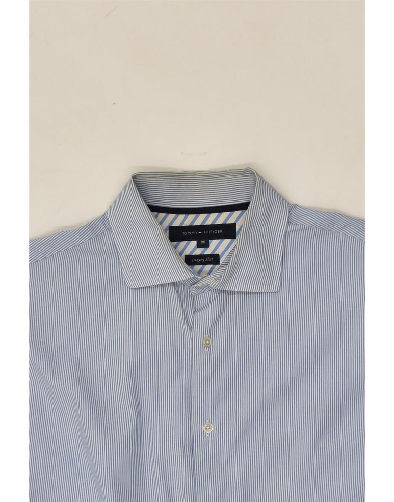 TOMMY HILFIGER Mens Shirt Medium Blue Pinstripe Cotton | Vintage Tommy Hilfiger | Thrift | Second-Hand Tommy Hilfiger | Used Clothing | Messina Hembry 