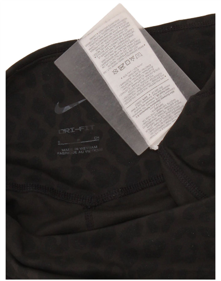 Nike Womens Dri Fit Leggings UK 10 Small  Grey Animal Print Polyester
