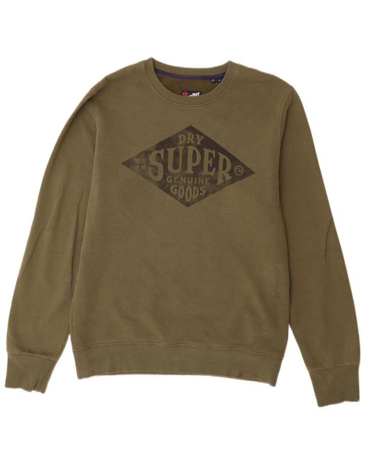 Superdry Mens Graphic Sweatshirt Jumper XL Khaki Cotton