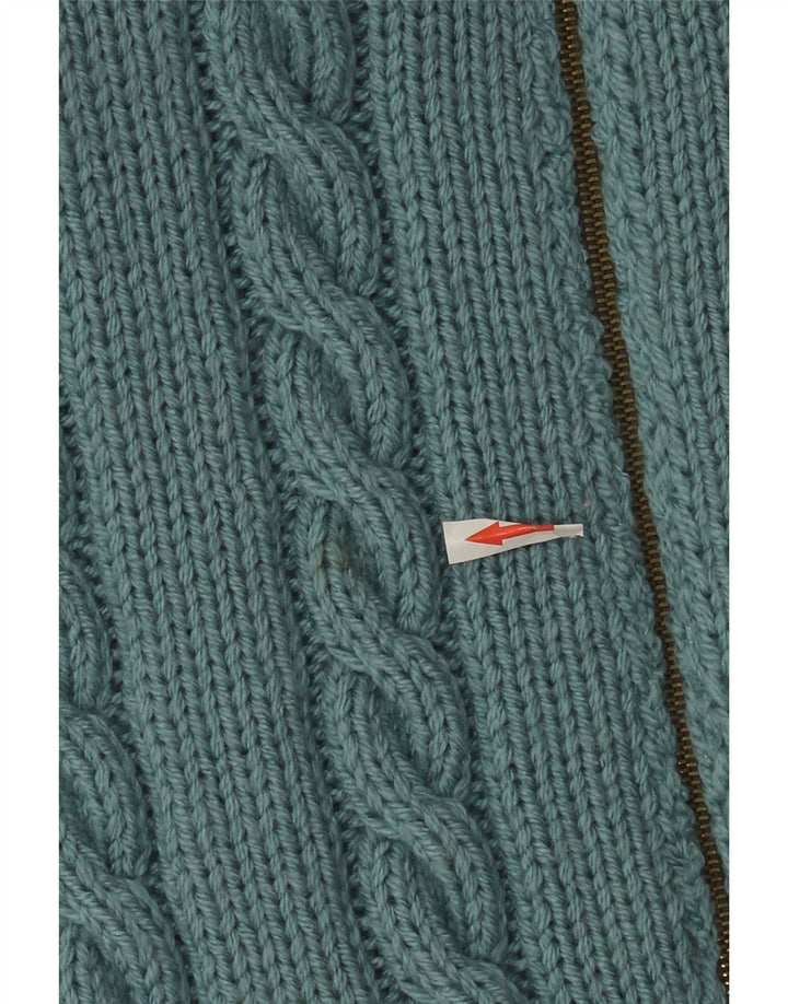 Vintage Womens Longline Cardigan Sweater UK 16 Large Blue