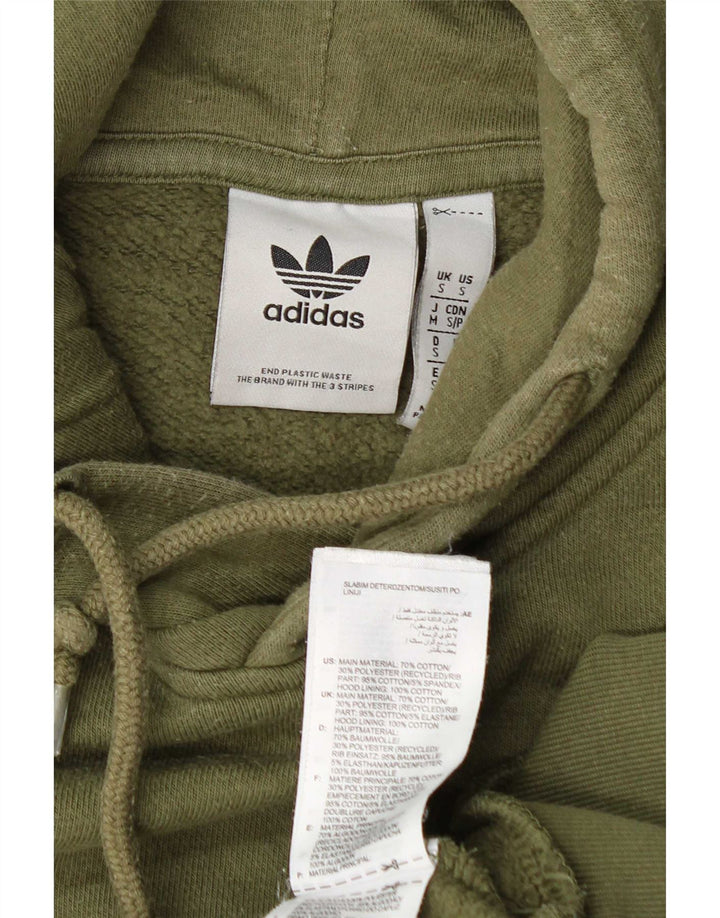 Adidas Mens Hoodie Jumper Small Green Cotton