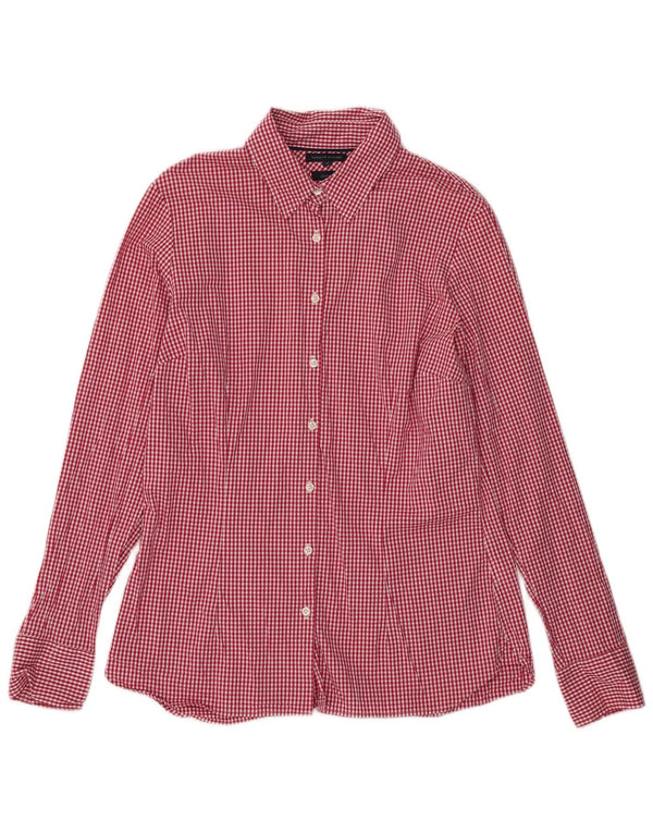 Tommy Hilfiger Womens Shirt US 12 Large Red Gingham Cotton