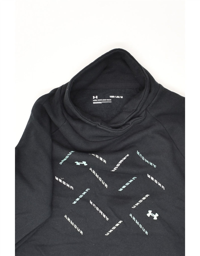 UNDER ARMOUR Boys Graphic Sweatshirt Jumper 10-11 Years Medium Black | Vintage Under Armour | Thrift | Second-Hand Under Armour | Used Clothing | Messina Hembry 