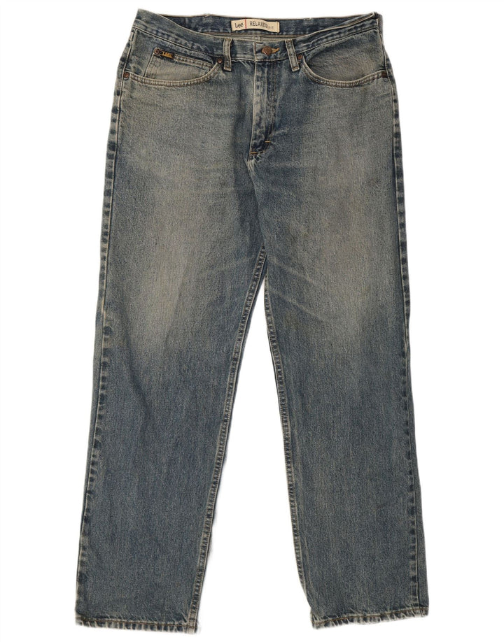 Lee Mens Relaxed Fit Straight Jeans  W36 L32 Blue Cotton