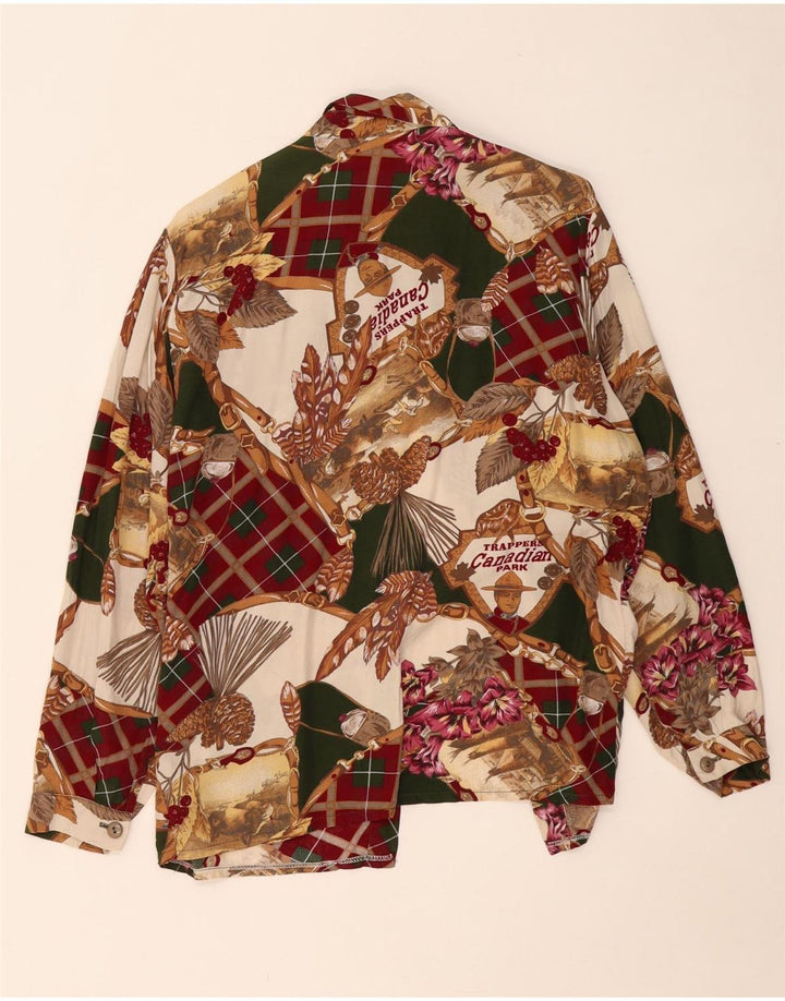 VINTAGE Womens Abstract Pattern Shirt Blouse UK 18 XL Multicoloured
