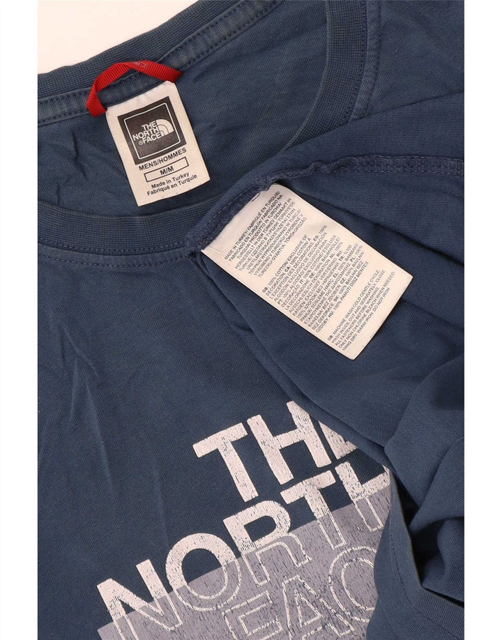 The North Face Mens Graphic T-Shirt Top Medium Blue Cotton