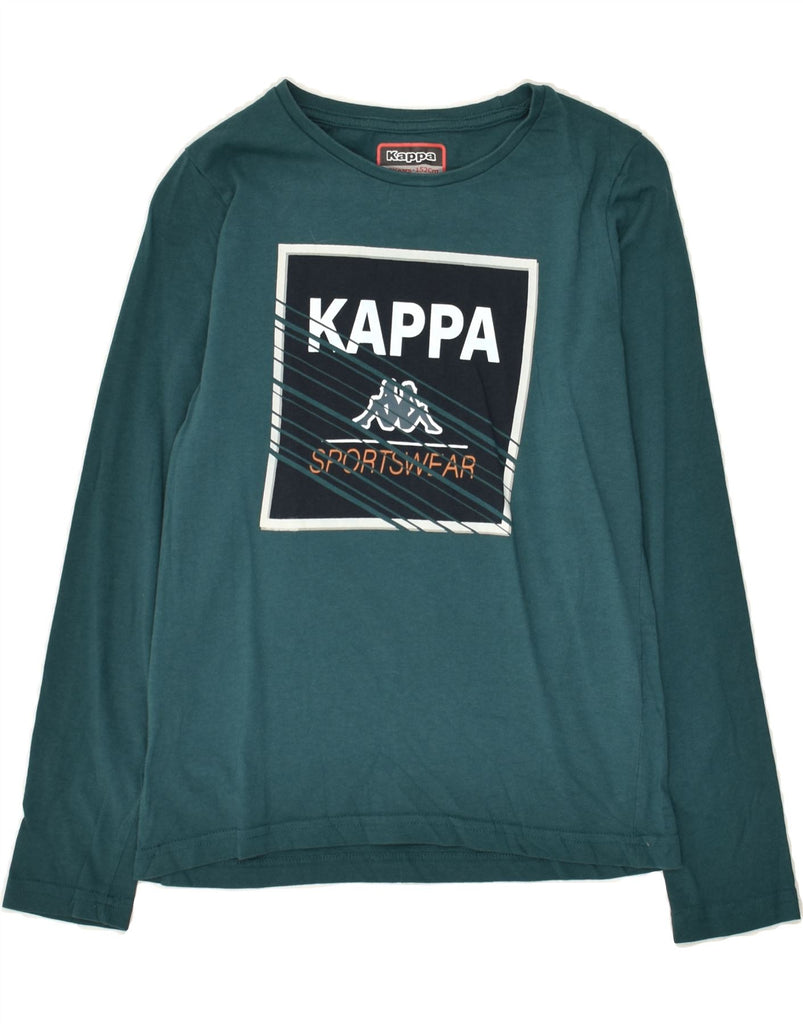 KAPPA Boys Graphic Top Long Sleeve 11-12 Years Green Cotton | Vintage Kappa | Thrift | Second-Hand Kappa | Used Clothing | Messina Hembry 