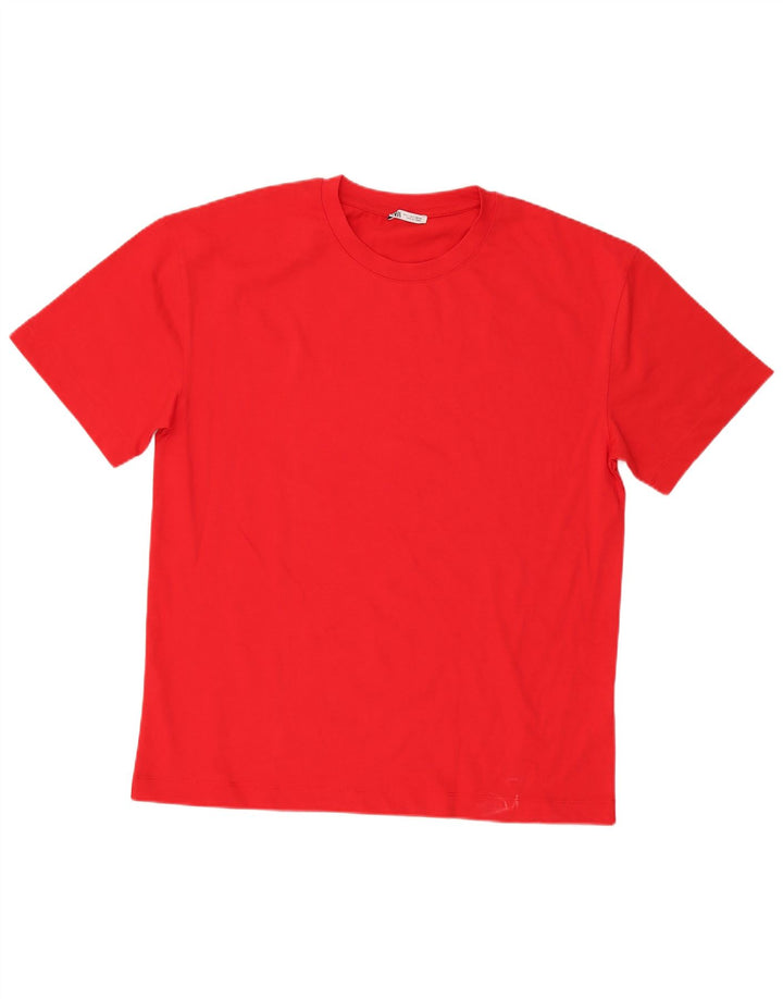 Zara Mens T-Shirt Top Large Red Cotton