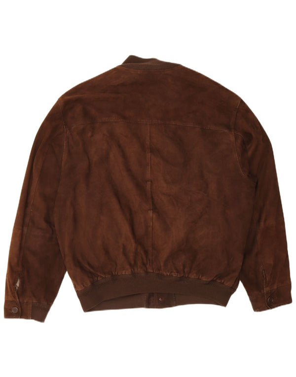 Vintage Mens Suede Bomber Jacket EU 52 XL Brown