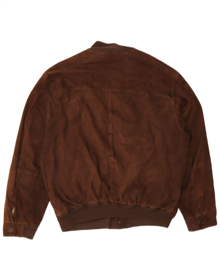 Vintage Mens Suede Bomber Jacket EU 52 XL Brown