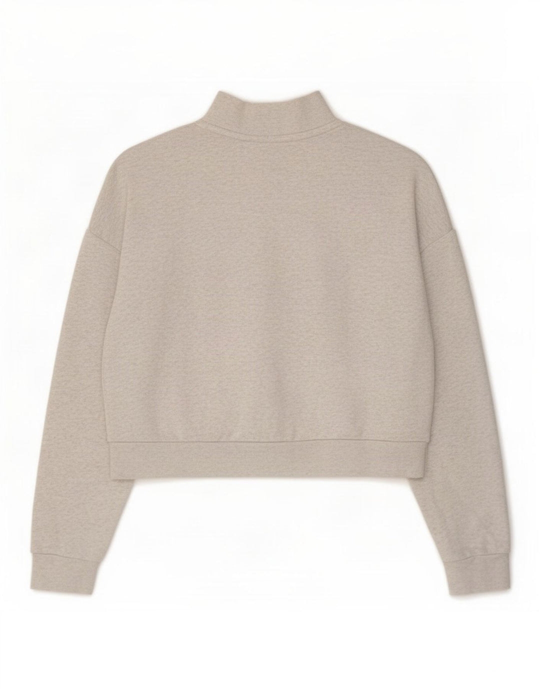 Nike Womens Oversized Crop Zip Neck Sweatshirt Jumper UK 14 Medium Grey