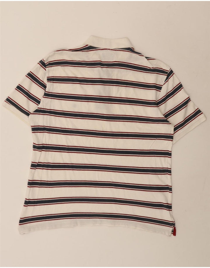 Champion Mens Easy Fit Polo Shirt Large White Striped