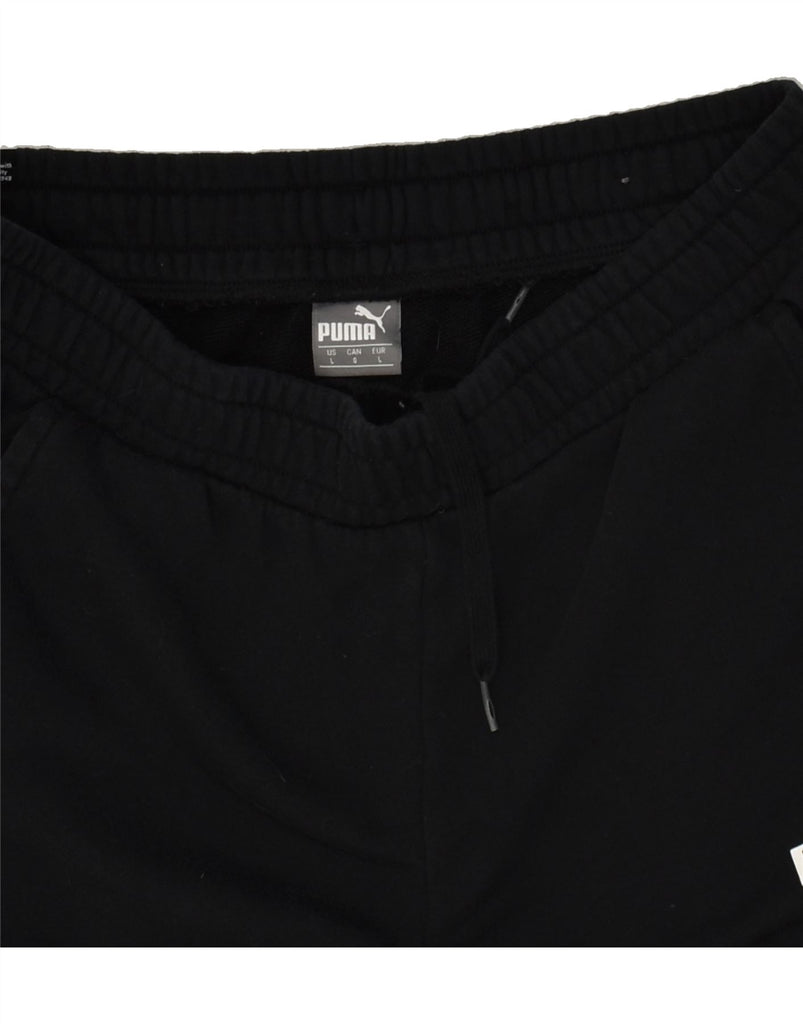 PUMA Mens Sport Shorts Large Black Cotton | Vintage Puma | Thrift | Second-Hand Puma | Used Clothing | Messina Hembry 