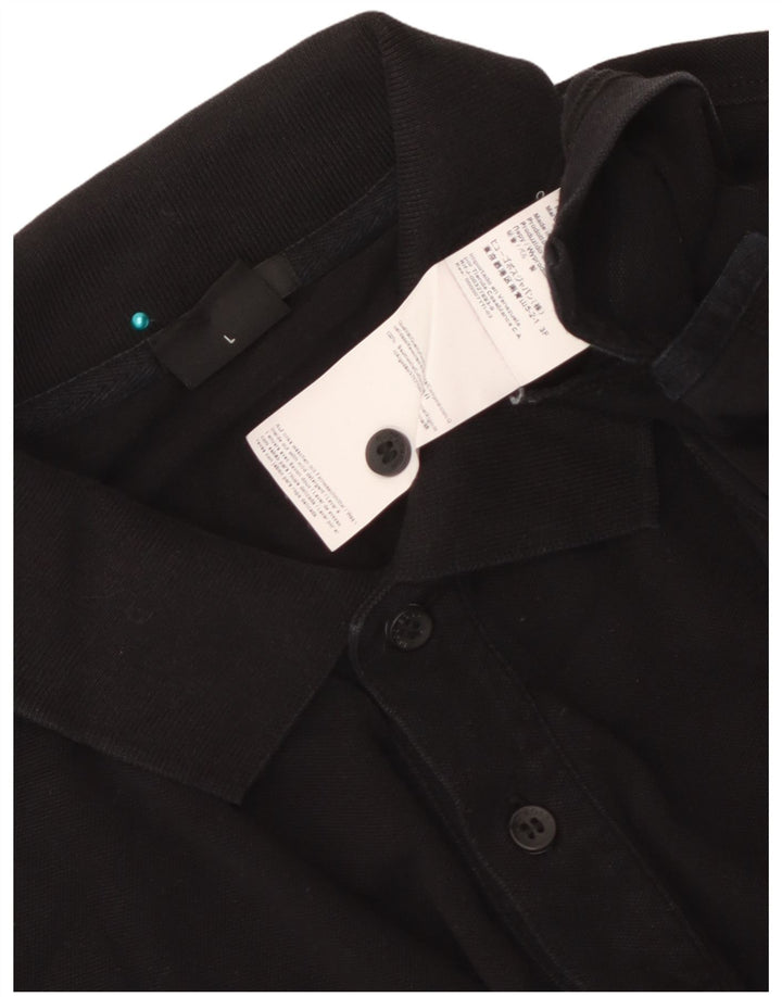 Hugo Boss Mens Polo Shirt Large Black Cotton