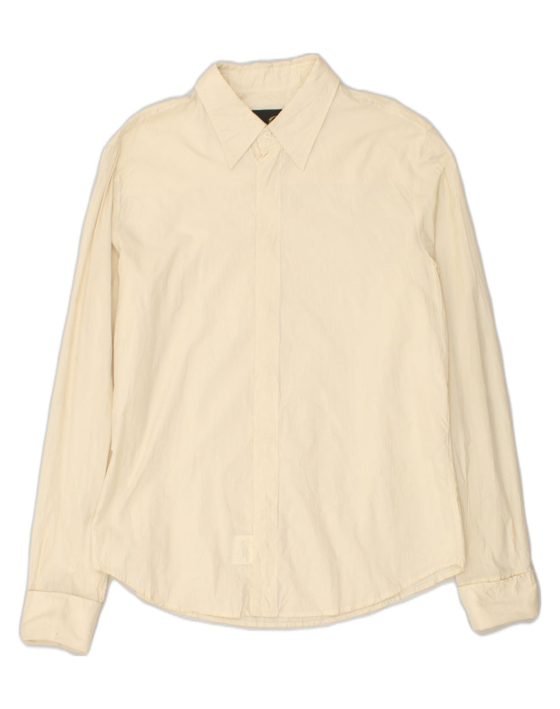 JUST CAVALLI Mens Shirt IT 50 Medium Beige Polyester | Vintage Just Cavalli | Thrift | Second-Hand Just Cavalli | Used Clothing | Messina Hembry 