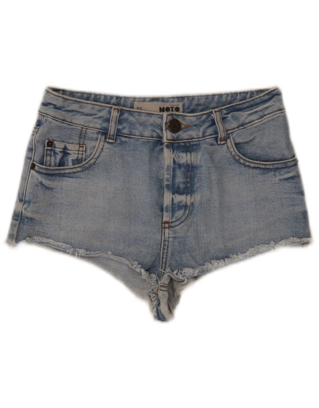 Topshop Womens Denim Shorts W26 Small Blue Cotton