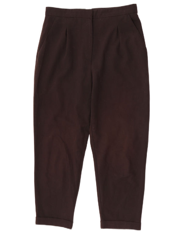 Topshop Womens High Waist Cropped Trousers UK 10 Small W26 L22 Black