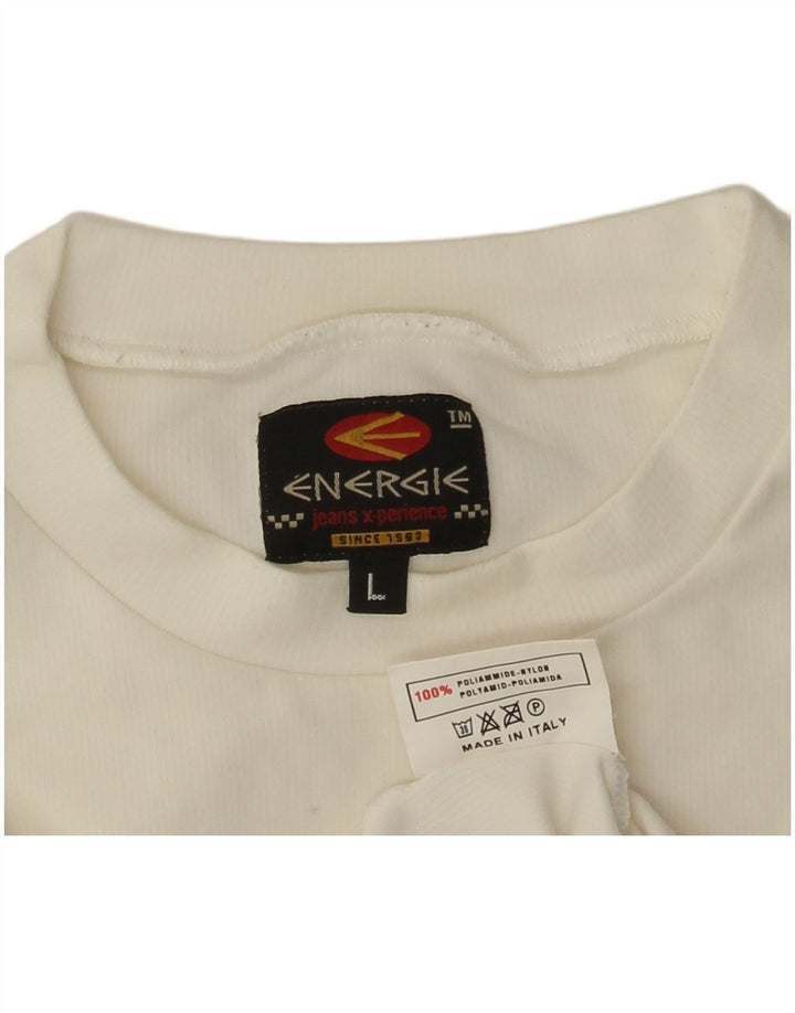 Energie Womens T-Shirt Top Large White Polyamide