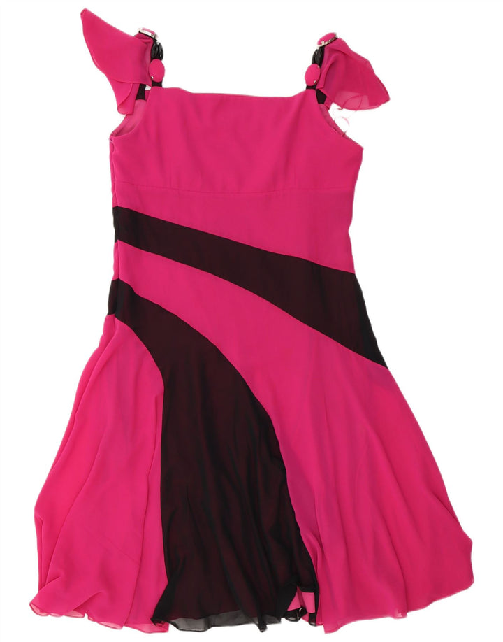 Gattinoni Womens A-Line Dress IT 48 XL Pink Colourblock Polyester