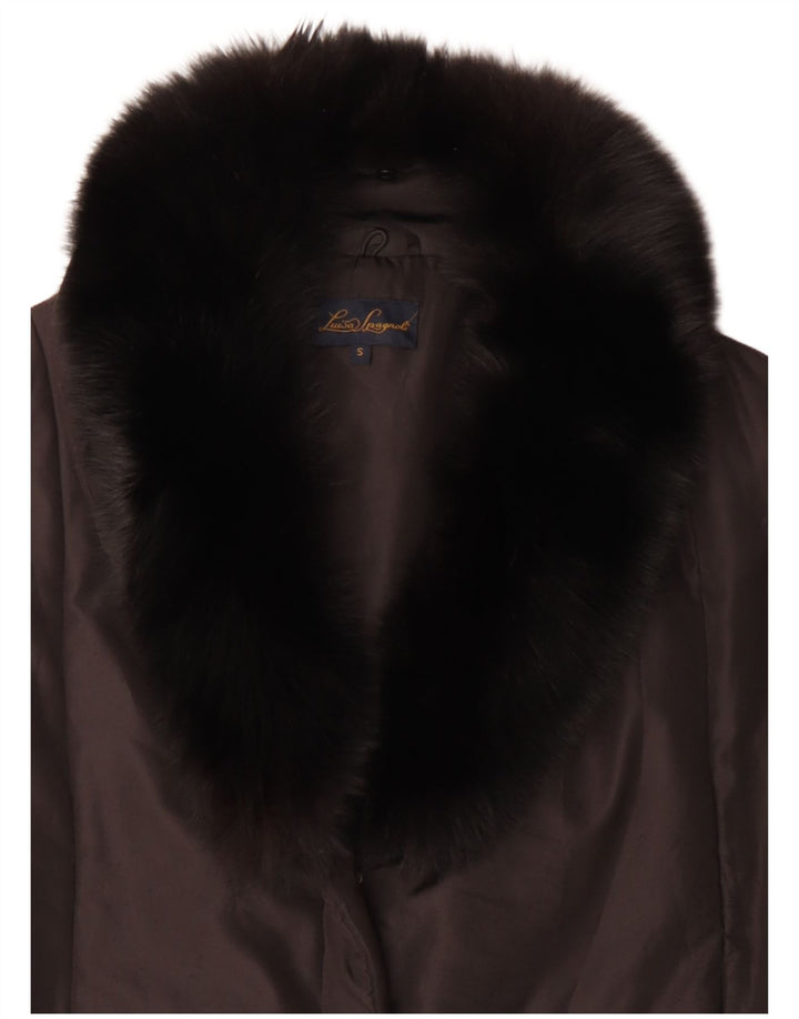 Luisa Spagnoli Womens Oversized Padded Jacket UK 10 Small Brown Polyester