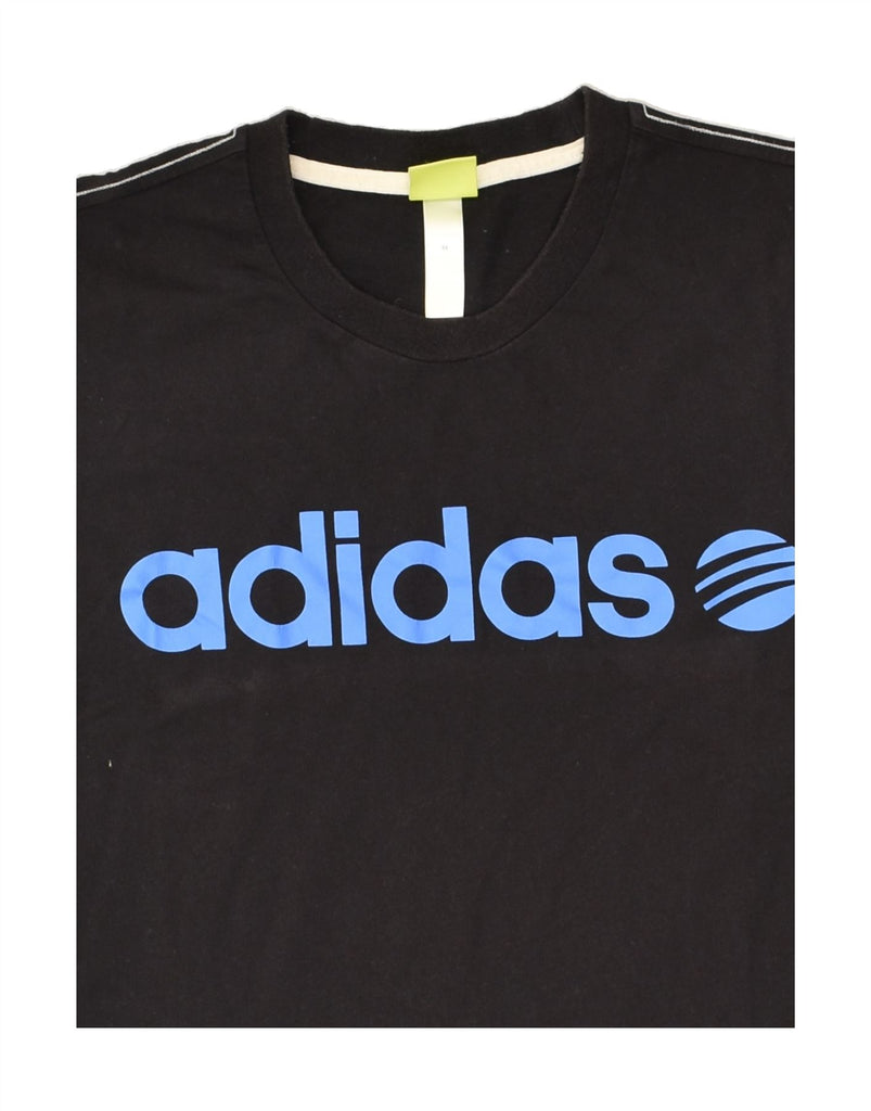 ADIDAS Mens Neo Label Graphic T-Shirt Top Medium Black Cotton | Vintage Adidas | Thrift | Second-Hand Adidas | Used Clothing | Messina Hembry 