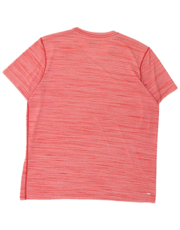 Adidas Mens T-Shirt Top XL Red Striped Polyester