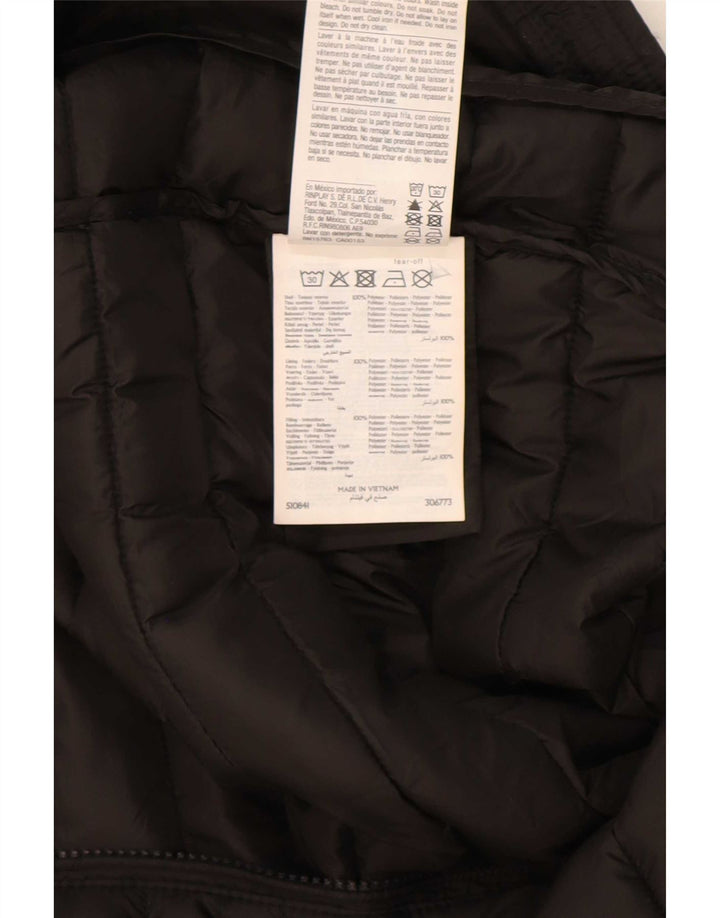 Champion Boys Hooded Padded Jacket 11-12 Years Large Black Polyester