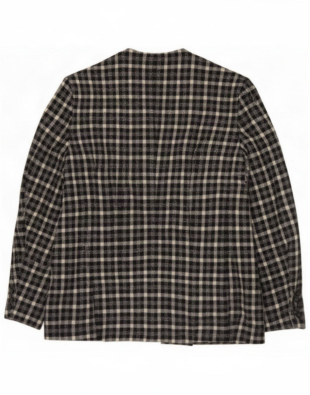 Pierre Cardin Womens 5 Button Blazer Jacket IT 50 XL Black Check Wool