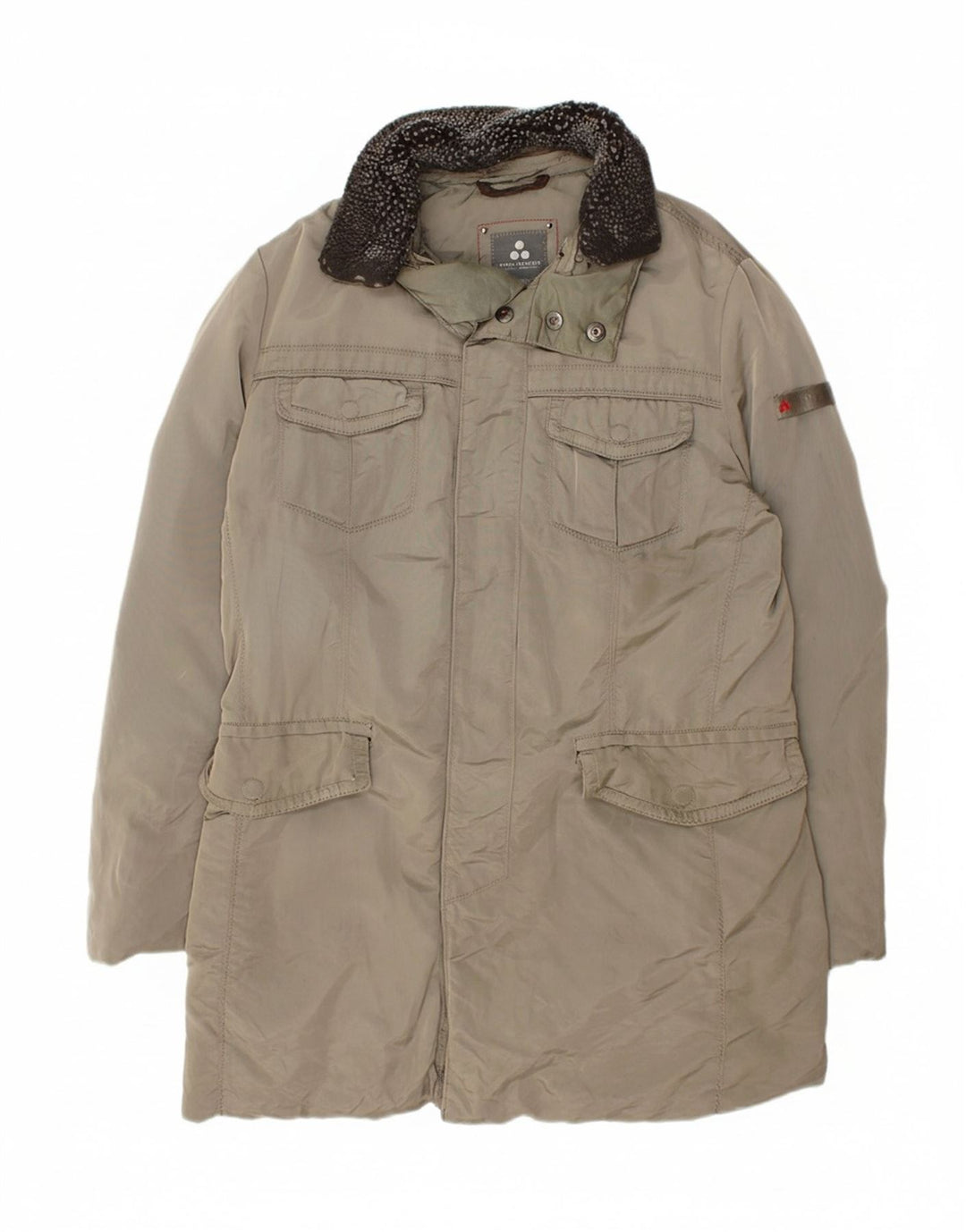 PEUTEREY Mens Padded Coat IT 50 Large Grey Polyamide