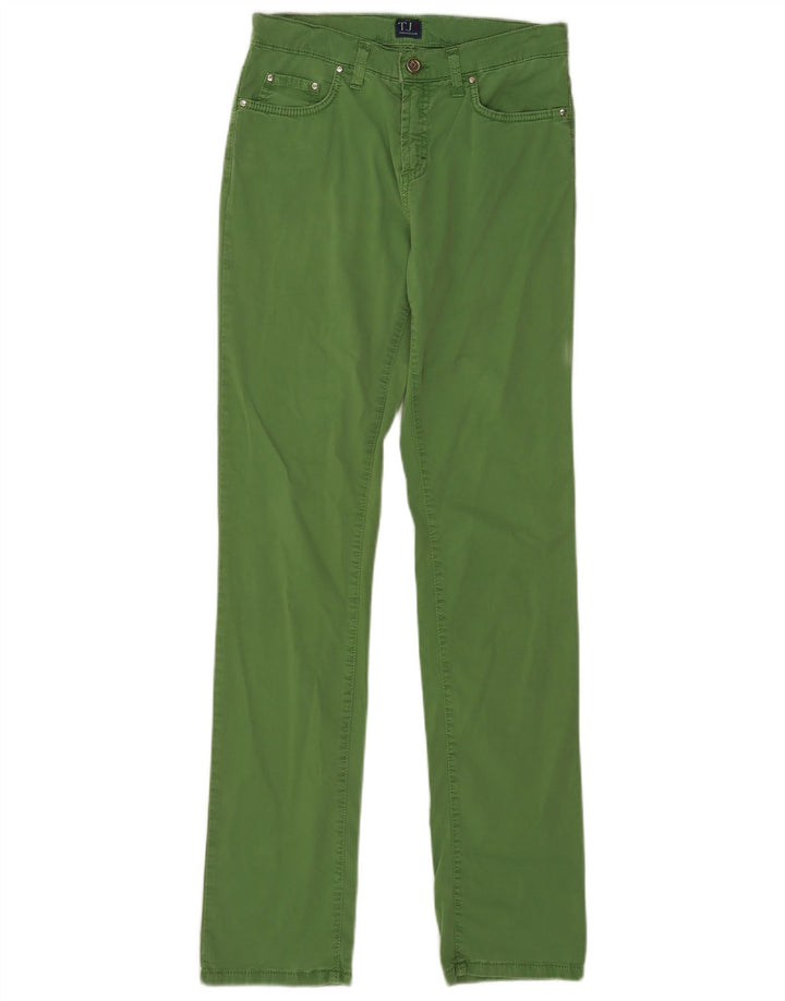 Trussardi Womens Straight Jeans W27 L32 Green Cotton