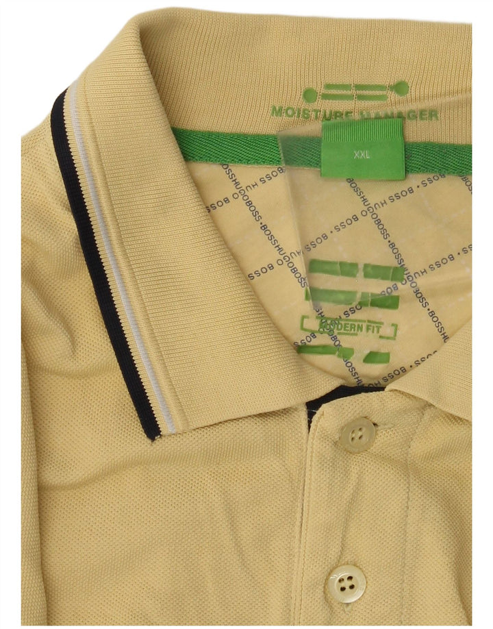 HUGO BOSS Mens Polo Shirt 2XL Yellow