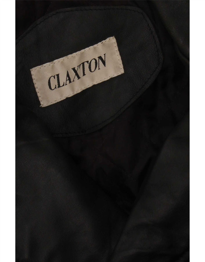 Vintage Mens Leather Jacket IT 46 Small Black