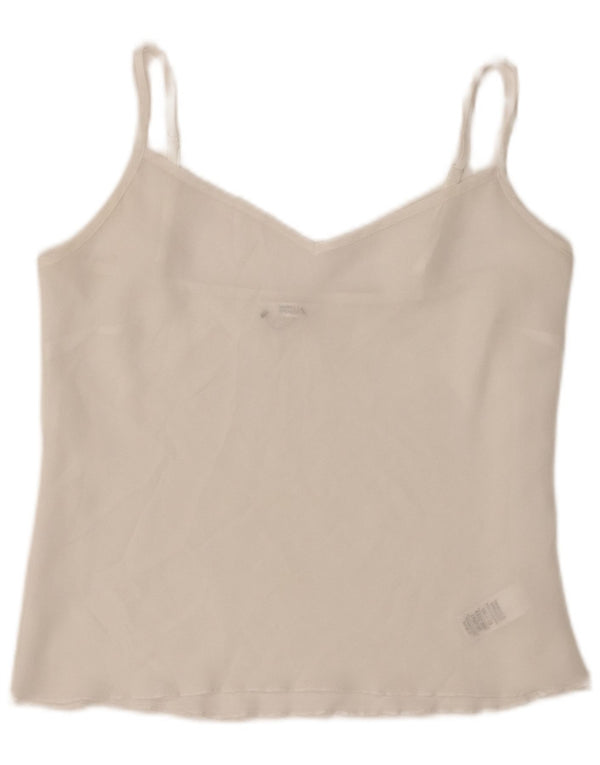 Marks & Spencer Womens See Through Cami Top UK 12 Medium White Polyester